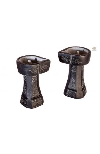 Soapstone Stand Oil Lamp (Pair)