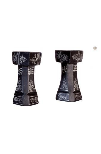 Soapstone Stand Oil Lamp (Pair)